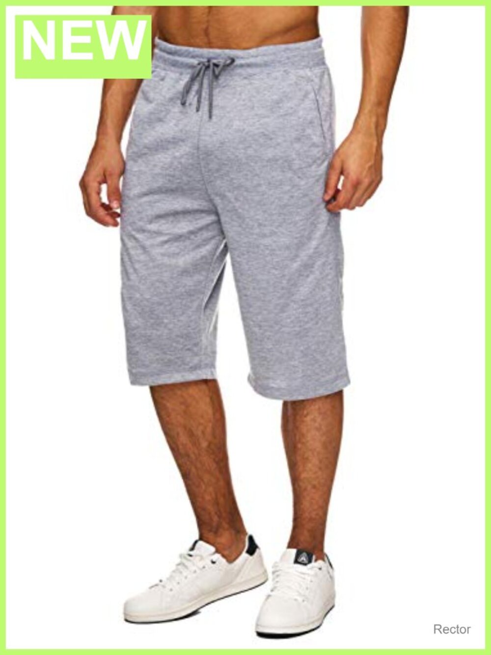 Men's 3/4 Length Jogger Shorts Sweat Shorts with Pockets Athletic Bottoms Below